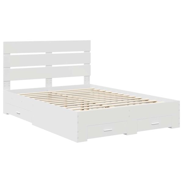 vidaXL Struttura del letto Bianco 150 x 200 cm Legno multistrato