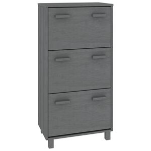 vidaXL Scarpiera HAMAR Grigio Scuro 59,5x35x117 cm in Legno di Pino