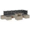 vidaXL Set Divano da Giardino 8 pz Grigio chiaro polyrattan