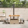vidaXL Set da Pranzo per Giardino Beige Poly Rattan