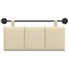 vidaXL Testata appesa Montaggio a parete Crema 110 x 55 x 5 cm Tessuto