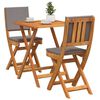 vidaXL Set bistrot 3 pcs Marrone legno massello di acacia