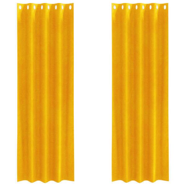vidaXL Tende oscuranti 2 pcs Giallo senape 140 x 245 cm Velluto