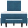 vidaXL Letto a molle con materasso Blu scuro 120 x 190 cm Velluto