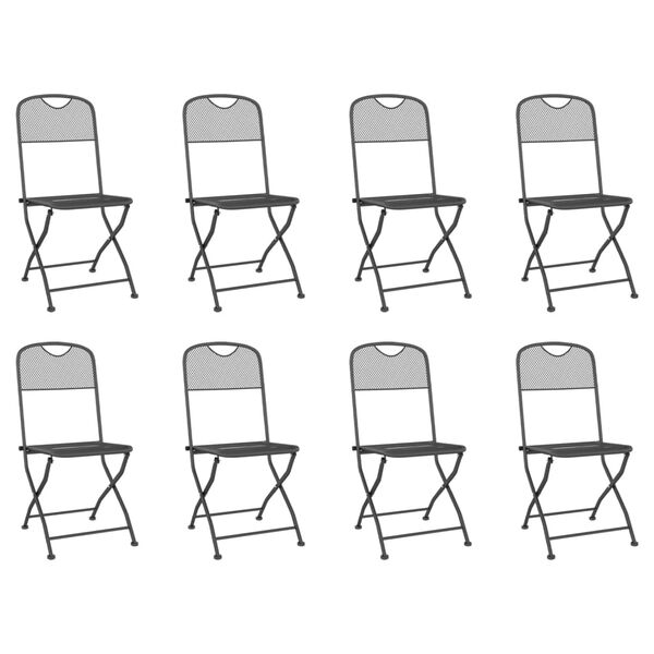 vidaXL Set da Pranzo da Giardino 9pz Antracite in Rete Metallica