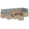 vidaXL Set Divano da Giardino con cuscino 9 pcs Beige polyrattan