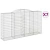 vidaXL Cesti Gabbioni ad Arco 7 pz 300x50x160/180 cm Ferro Zincato