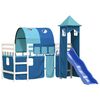 vidaXL Letto a Soppalco con Torre Bambini Blu 90x190cm Massello Pino