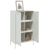 vidaXL Credenza Bianca 68x39x113 cm in Acciaio