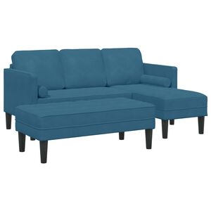 vidaXL Set di divani 2 pz Blu Poliestere