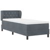 vidaXL Letto a molle con materasso Grigio scuro 80 x 200 cm Velluto