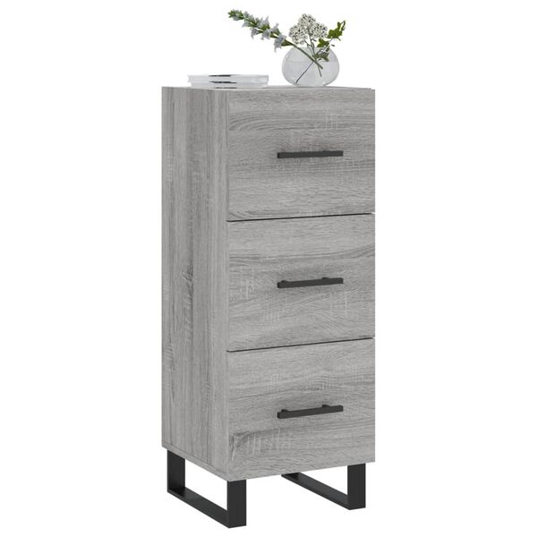 vidaXL Credenza Grigio Sonoma 34,5x34x90 cm in Legno Multistrato