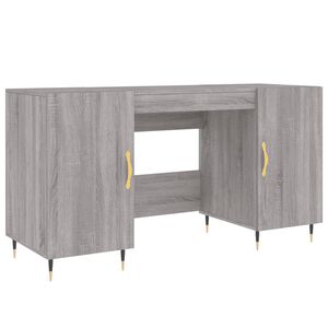 vidaXL Scrivania Grigio Sonoma 140x50x75 cm in Legno Multistrato