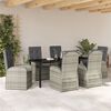 vidaXL Set da Pranzo per Giardino con cuscino 7 pcs Grigio polyrattan