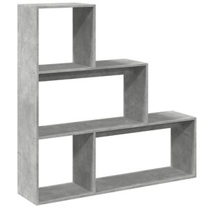 vidaXL Libreria Divisorio 3Piani Grigio Cemento 123x29x123 Truciolato