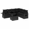vidaXL Set Divani da Giardino con Cuscini 7pz Nero Polyrattan