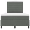 vidaXL Letto a molle con materasso Grigio scuro 120 x 190 cm Tessuto