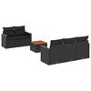 vidaXL Set Divano da Giardino 6 pz con Cuscini Nero in Polyrattan