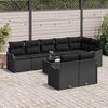 vidaXL Set Divano da Giardino con archiviazione 9 pcs Nero polyrattan
