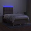 vidaXL Letto a Molle con Materasso e LED Tortora 120x190 cm in Tessuto