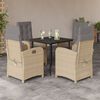 vidaXL Set Pranzo da Giardino 5 pz con Cuscini Beige Misto Polyrattan