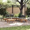 vidaXL Set Panchina da Giardino con cuscino 3 pcs Marrone e Grigio