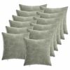 vidaXL Federa 12 pz HEERLEN Verde 40 x 40 cm Tessuto Chenille