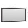 vidaXL Specchio da Bagno Grigio 80x1,5x37 cm in Legno Multistrato
