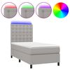 vidaXL Letto a Molle Materasso e LED Grigio Chiaro 90x190 cm Tessuto