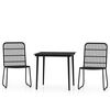vidaXL Set da Pranzo da Giardino 3 pz Nero