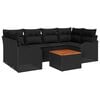 vidaXL Set Divano da Giardino 7 pz Nero polyrattan