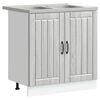 vidaXL Mobiletto per lavabo Lucca 2 pz Grigio Sonoma
