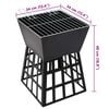 vidaXL Braciere e Barbecue 2 in 1 34x34x48 cm in Acciaio