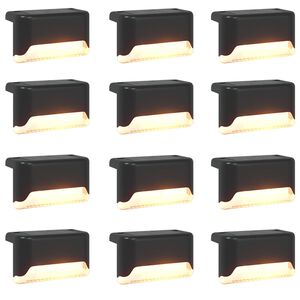vidaXL Luci solari da esterno con picchetto 12 pz Bianco caldo 4,5 cm