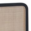 vidaXL Testiera con testiera Nero 180 x 55 x 3 cm Rattan