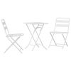 vidaXL Set Bistro da Giardino 3 pcs Bianco Acciaio