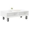 vidaXL Tavolino con Ruote Bianco 90 x 50 x 30 cm Legno multistrato