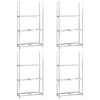 vidaXL Portapneumatici a 3 Strati 4 pz Argento 110x40x200cm in Acciaio