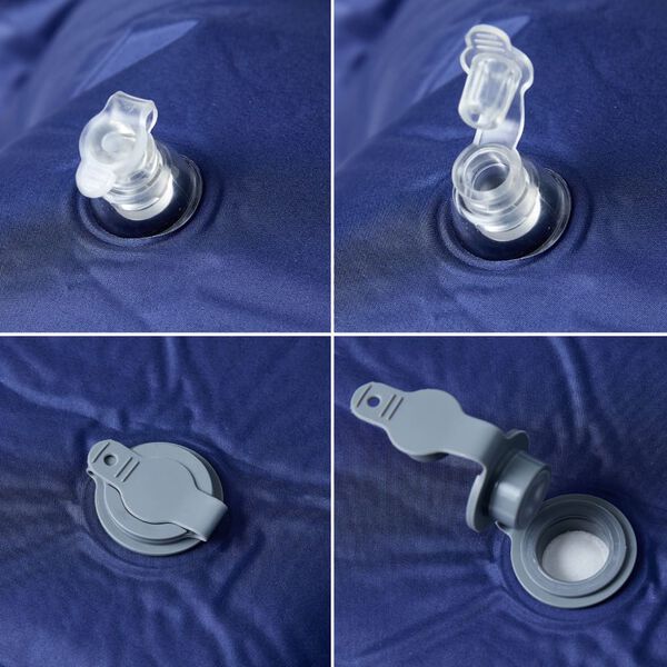 vidaXL Materasso Campeggio Autogonfiabile Cuscini 1 Persona Blu Marino