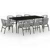 vidaXL Set Mobili da Pranzo da Giardino 9 pz Antracite