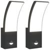 vidaXL Applique con LED e Sensore 2 pz Nere in Alluminio Pressofuso