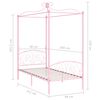 vidaXL Letto a Baldacchino Rosa in Metallo 90x200 cm