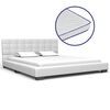 vidaXL Letto con Materasso Memory Foam Bianco in Similpelle 140x200 cm