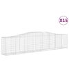 vidaXL Cesti Gabbioni ad Arco 15 pz 400x50x80/100 cm Ferro Zincato