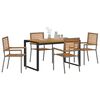 vidaXL Set da Pranzo per Giardino 5 pcs Grigio e Marrone polyrattan