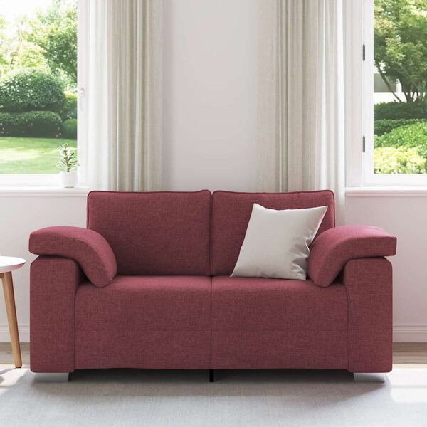 vidaXL Divano Rosso Vino 160 x 77 x 82 cm Tessuto