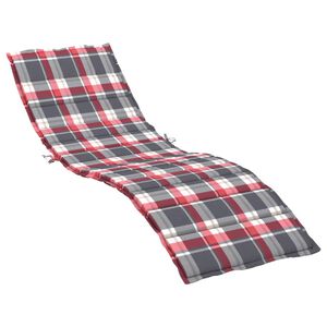 vidaXL Cuscino per Lettino a Quadri Rossi 200x50x3cm Tessuto Oxford