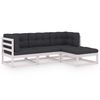 vidaXL Set Divani da Giardino 4 pz con Cuscini Legno Massello Pino