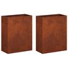 vidaXL Vaso da giardino 2 pz Ruggine 40 x 20 x 40 cm Acciaio Corten