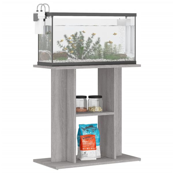 vidaXL Supporto per acquario Grigio Sonoma 60x30x60 cm in legno ingegnerizzato